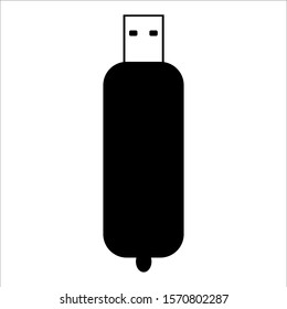 Computer virus icon on a usb flash. The concept of a dangerous USB infection. Vector illustration with white background