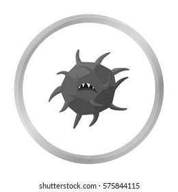 Computer virus icon in outline style isolated on white background. Hackers and hacking symbol stock vector illustration.