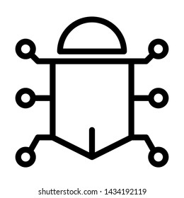 Computer virus icon. Simple design. Line vector. Isolate on white background.
