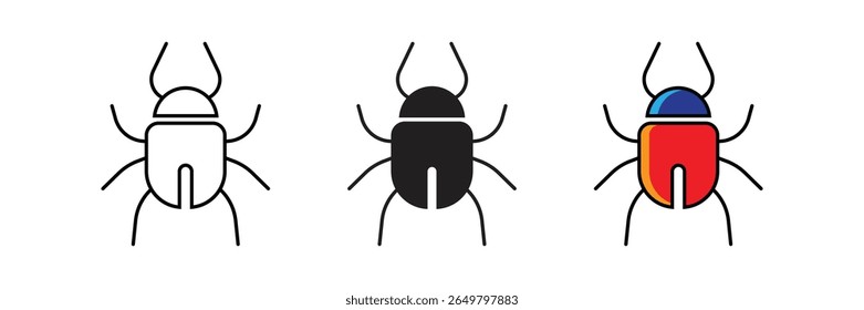 Computer virus insect design icon on white background. Computer insect icon vector