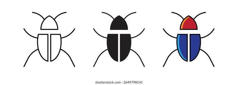Computer virus insect design icon on white background. Computer insect icon vector
