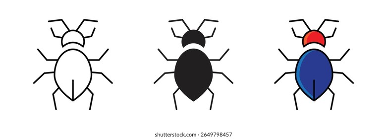Computer virus insect design icon on white background. Computer insect icon vector
