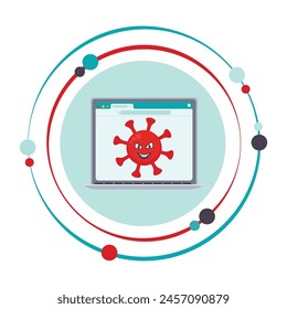 Símbolo de icono gráfico aislado de virus informáticos