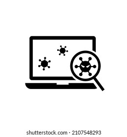 Computer virus (laptop) vector icon illustration