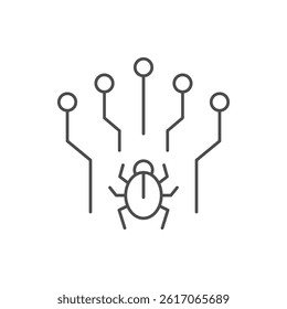 Computer virus line outline icon