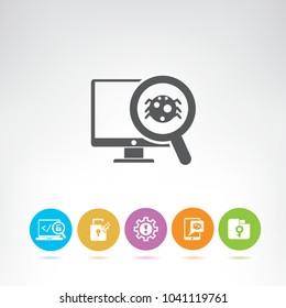 computer virus protection icons