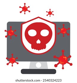 computer virus protection illustration isolated on white background