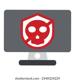 computer virus protection illustration isolated on white background