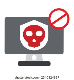 computer virus protection illustration isolated on white background