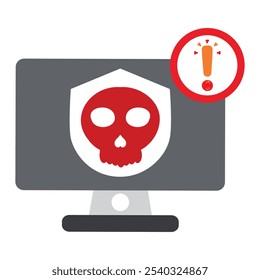 computer virus protection illustration isolated on white background