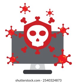 computer virus protection illustration isolated on white background