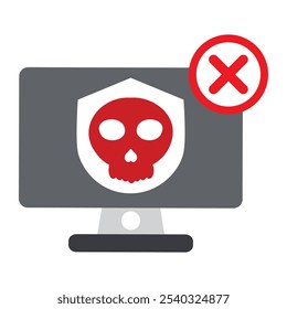 computer virus protection illustration isolated on white background