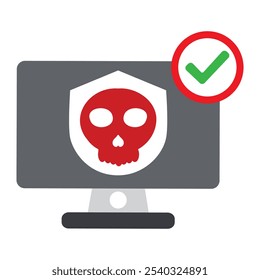 computer virus protection illustration isolated on white background