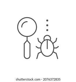 Computer virus searching line outline icon