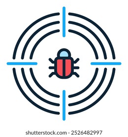 Computer Virus in Target vector Internet Security concept colored icon or symbol