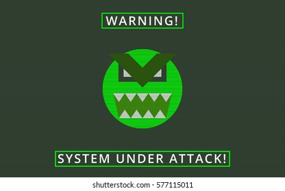 Computer virus, trojan, malware, hacker attack concept background