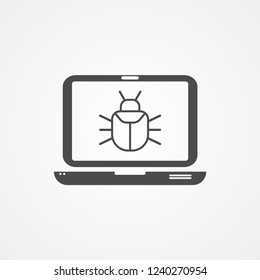 Computer virus vector icon sign symbol