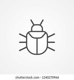 Computer virus vector icon sign symbol