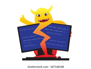 Computer virus vector illustration.