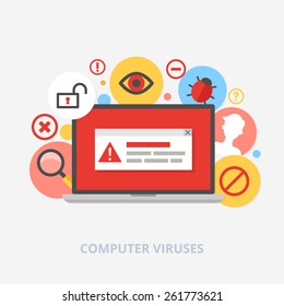 Computer Viruses Vector Illustration