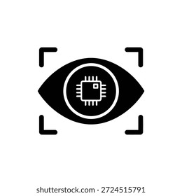 Icono de la biometría de la visión por ordenador que muestra el concepto del ojo y del reconocimiento