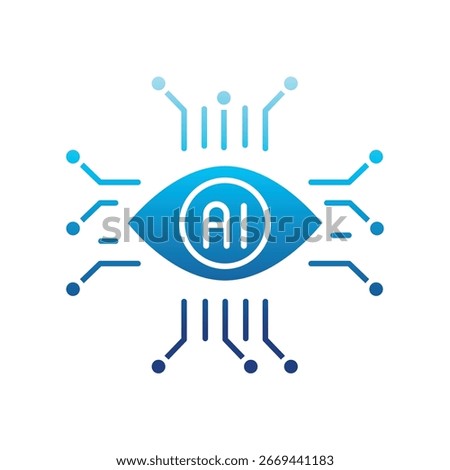 computer vision color glyph icon. Vector isolated element.