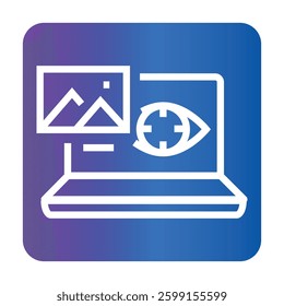 Computer Vision color line icon.Minimal clean icon for apps and websites. Modern simple icons for UI UX and branding