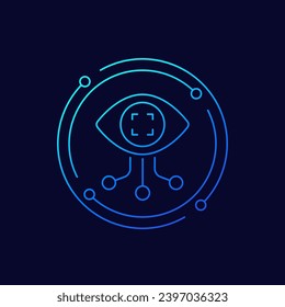 Computer vision icon, linear design