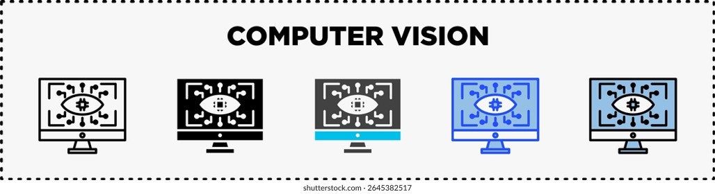 Computer Vision Icon Pack Line Glyph