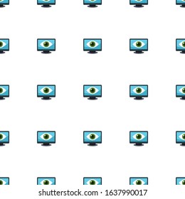 Computer Vision icon pattern seamless isolated on white background. Editable flat Computer Vision icon. Computer Vision icon pattern for web and mobile.