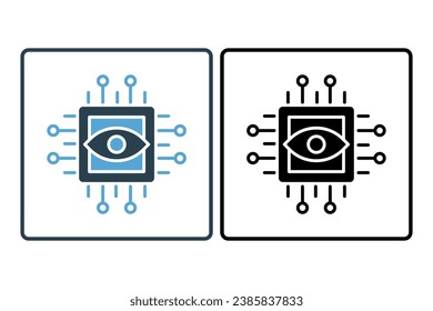 computer vision icon. icon related to device, artificial intelligence. solid icon style. simple vector design editable