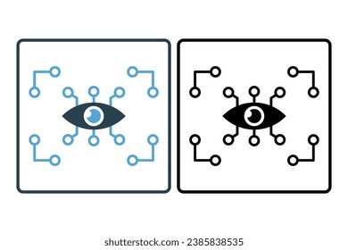 computer vision icon. icon related to device, artificial intelligence. solid icon style. simple vector design editable