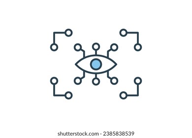 computer vision icon. icon related to device, artificial intelligence. flat line icon style. simple vector design editable