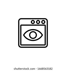 Computer Vision Icon Vector In Linear, Outline Icon Isolated On White Background