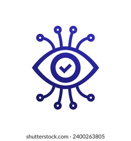 Computer vision icon, vector logo