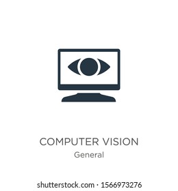 Computer vision icon vector. Trendy flat computer vision icon from general collection isolated on white background. Vector illustration can be used for web and mobile graphic design, logo, eps10