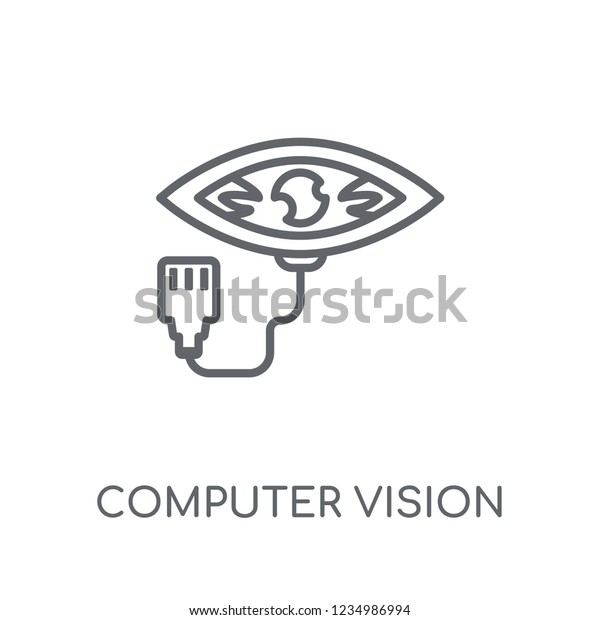 computer vision linear\
icon. Modern outline computer vision logo concept on white\
background from General collection. Suitable for use on web apps,\
mobile apps and print\
media.