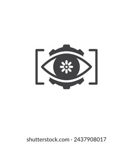 Computer vision technology vector icon. filled flat sign for mobile concept and web design. Eye recognition glyph icon. Symbol, logo illustration. Vector graphics