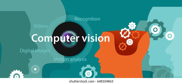 computer vision technology vector illustration digital image recognition