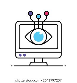computer vision Vector Filled outline illustration style icon. EPS 10 file