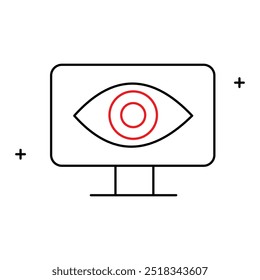 Computer Vision and Visual Recognition Icon Design, AI vision, machine learning, image analysis, artificial intelligence