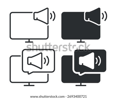 Computer voice, narrator icon. Illustration vector