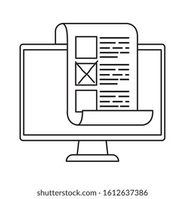 computer for vote online isolated icon vector illustration design