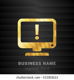 Computer Warning Gold and Black silk fashion premium icon / Logo