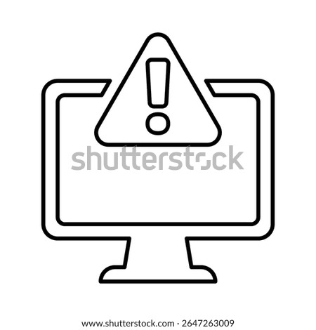 Computer Warning Icon, Line Vector graphics
