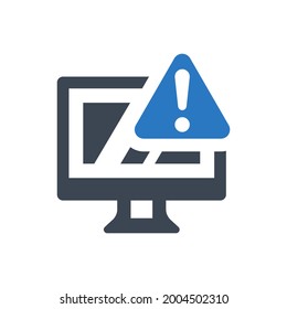 Computer warning icon. Vector EPS file.