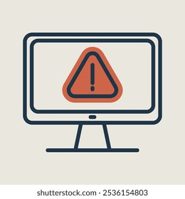 Ícone de vetor de aviso do computador. Erro simples do sistema digital. Sinal de segurança. Símbolo de gráfico para o design, o logotipo, o aplicativo, a interface do usuário do seu site