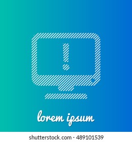 Computer Warning White stroke fill with blue & green gradient background Icon / Logo Design
