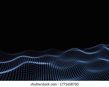 Fondo de ondas de computadora. Resumen de puntos de fondo. Textura de código. Patrón de tecnología. Ilustración del vector