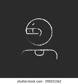 Computer web camera hand drawn in chalk on a blackboard vector white icon on a black background